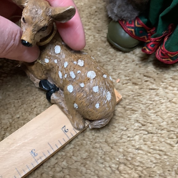 Kirkland Signatures Fabric Mache Classical Santa w/ tiny laying Reindeer Vintage - Picture 16 of 16